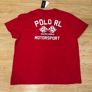 Polo Ralph Lauren Men's Classic Fit PRL Motorsport Racing T-Shirt NWT Red XL